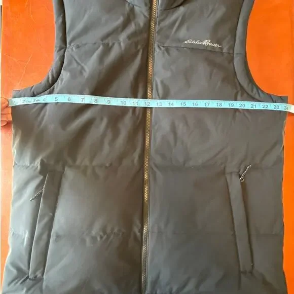 Eddie Bauer Men’s Down Puffer Vest Black Large 550 Fill Water-Repellent - Picture 4 of 8